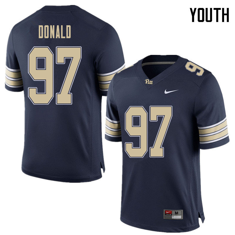 Youth #97 Aaron Donald Pittsburgh Panthers College Football Jerseys Sale-Home Blue